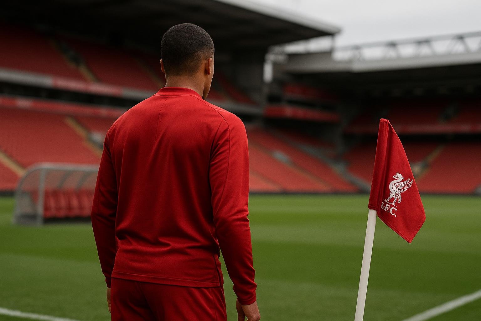 Liverpool-omgeving met focus op een rechtsbackpositie zonder herkenbare gezichten