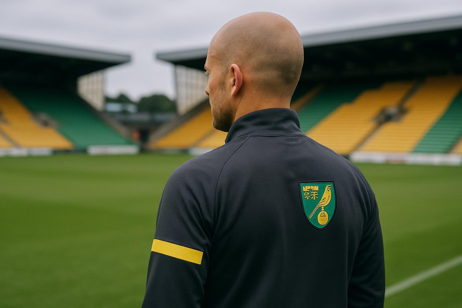 Philippe Clement als coach van Norwich City langs de zijlijn