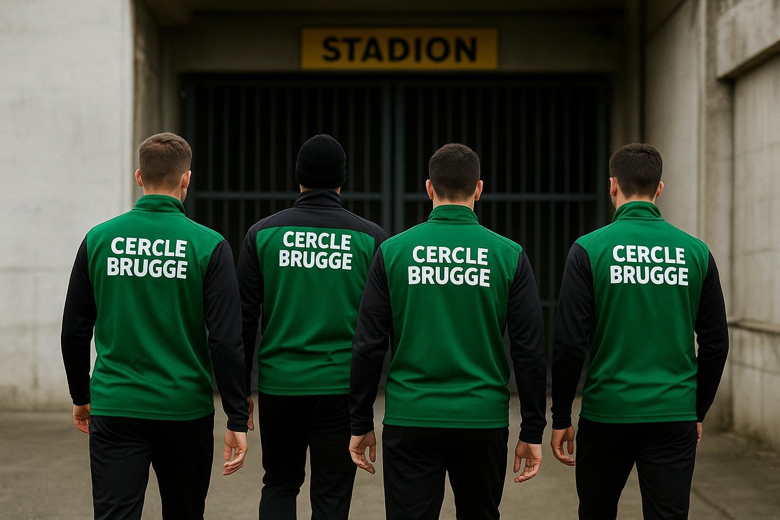Sfeerbeeld bij Cercle Brugge tijdens een trainingsmoment in winterse omstandigheden