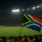 Abstract beeld van Africa Cup in een stadion met gespannen sfeer