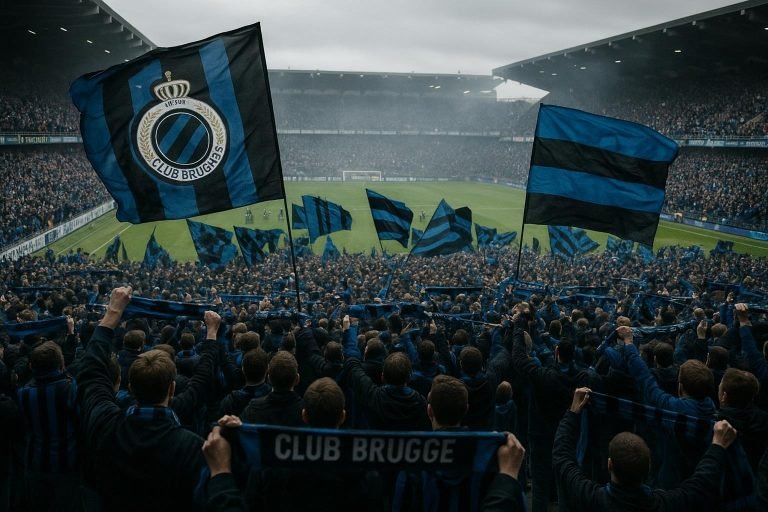Supporters van Club Brugge zorgen voor sfeer in het stadion