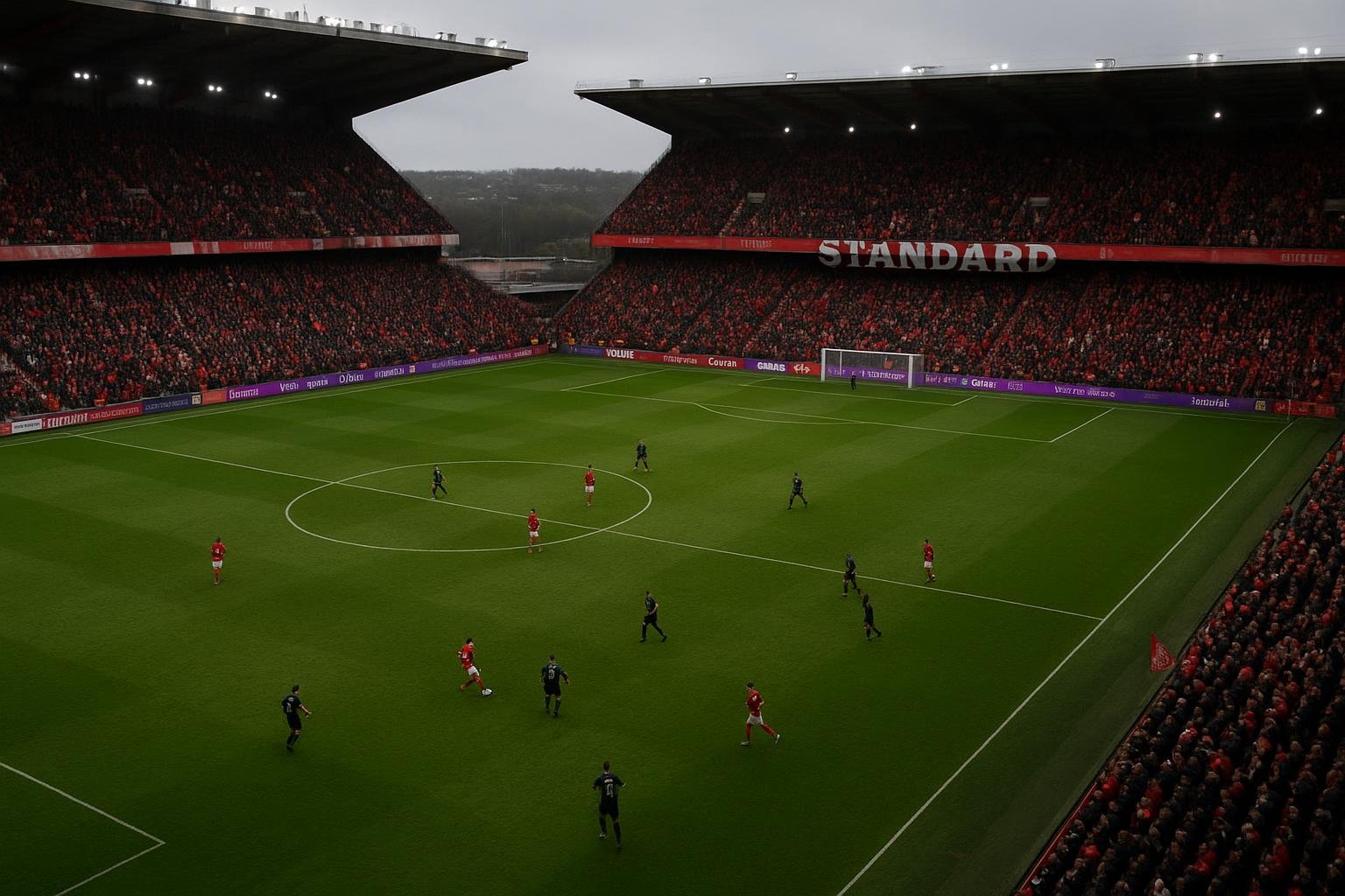 Algemeen beeld van een wedstrijd in het stadion van Standard