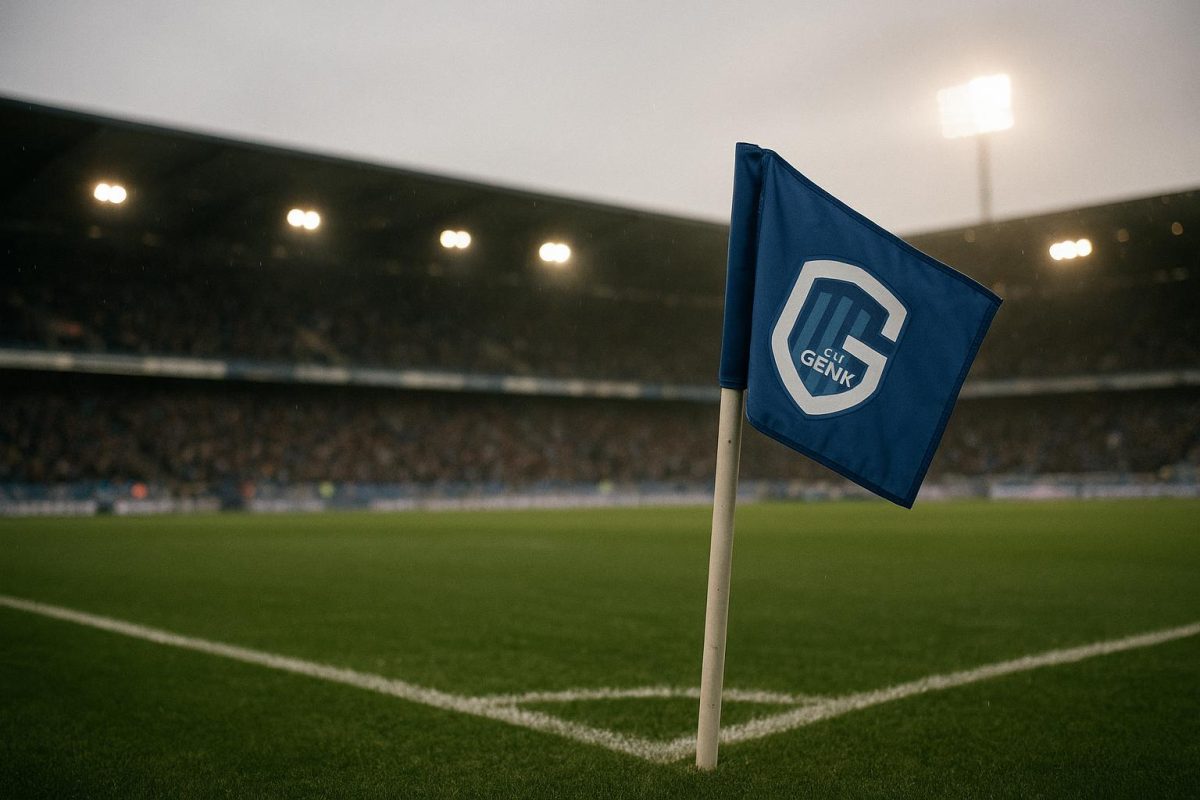 Detail van de cornervlag in het stadion van KRC Genk