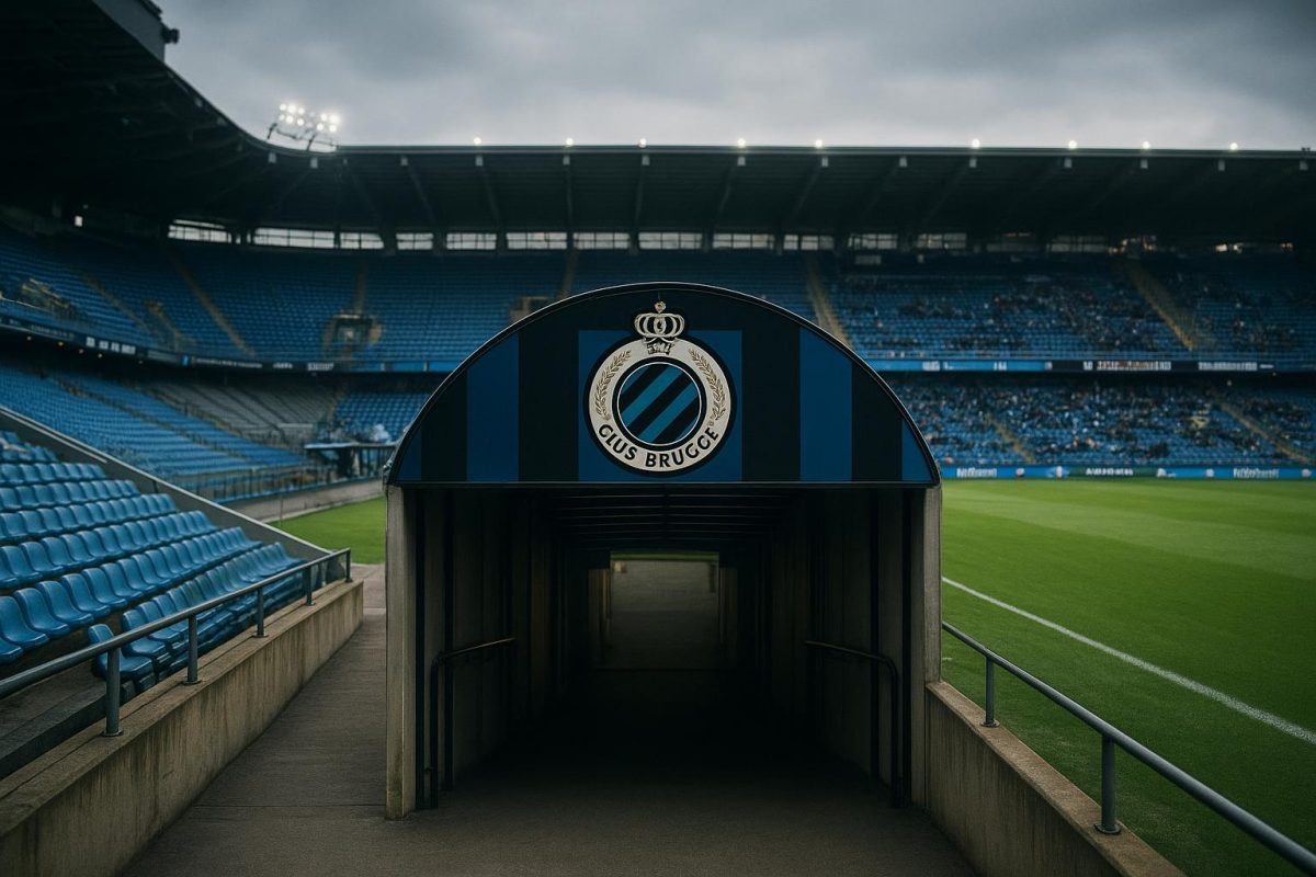 Tunnel en stadionomgeving van Club Brugge voor een wedstrijd