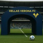 Stadion van Hellas Verona met zicht op spelerstunnel en veld