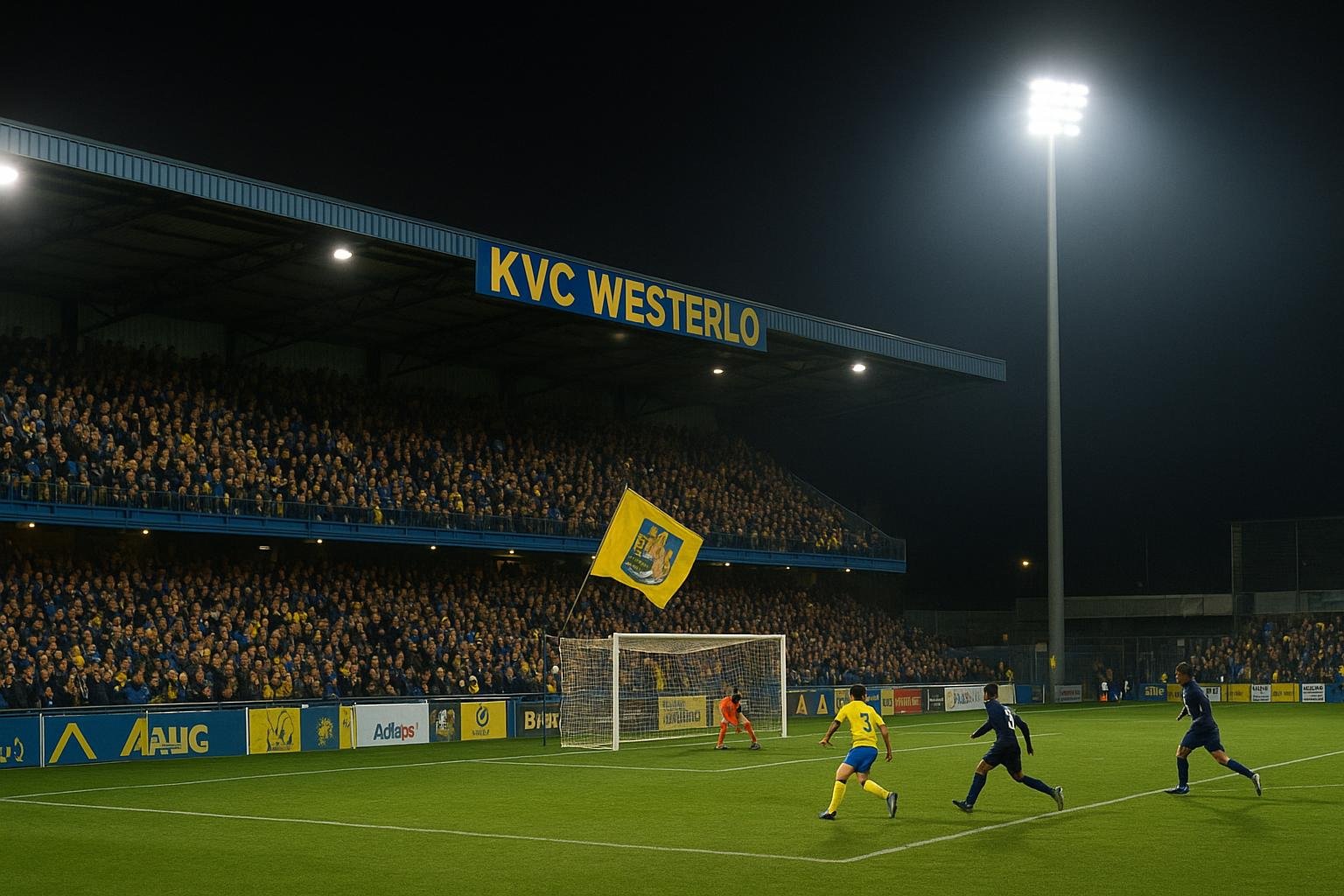 Algemeen beeld van het stadion van KVC Westerlo tijdens een wedstrijd