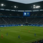 Algemeen wedstrijdbeeld in het stadion van KAA Gent zonder herkenbare spelers