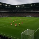 Actiebeeld uit een wedstrijd in de Jupiler Pro League in een vol stadion
