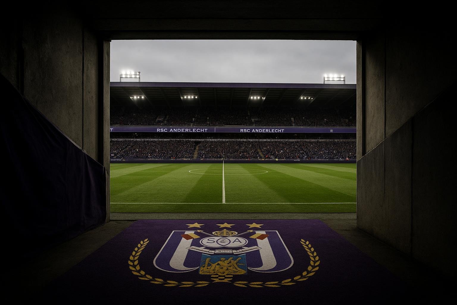 Stadiontunnel in het stadion van Anderlecht voor een wedstrijd