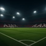 Stadion van Ajax onder de spotlights bij avond