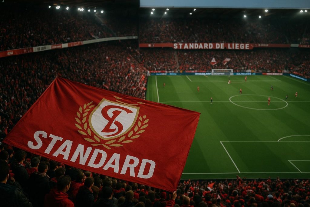 Stadionscene van Standard Luik tijdens een competitiewedstrijd