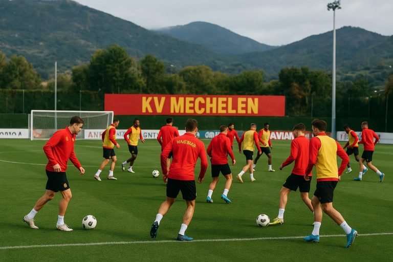 KV Mechelen tijdens training op winterstage in Spanje