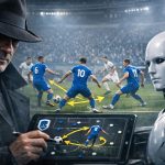 Genk-spelers combineren centraal met een derde-man loopactie tussen de lijnen