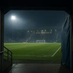 Sfeervol zicht op een stadiontunnel bij KVC Westerlo, zonder herkenbare personen.