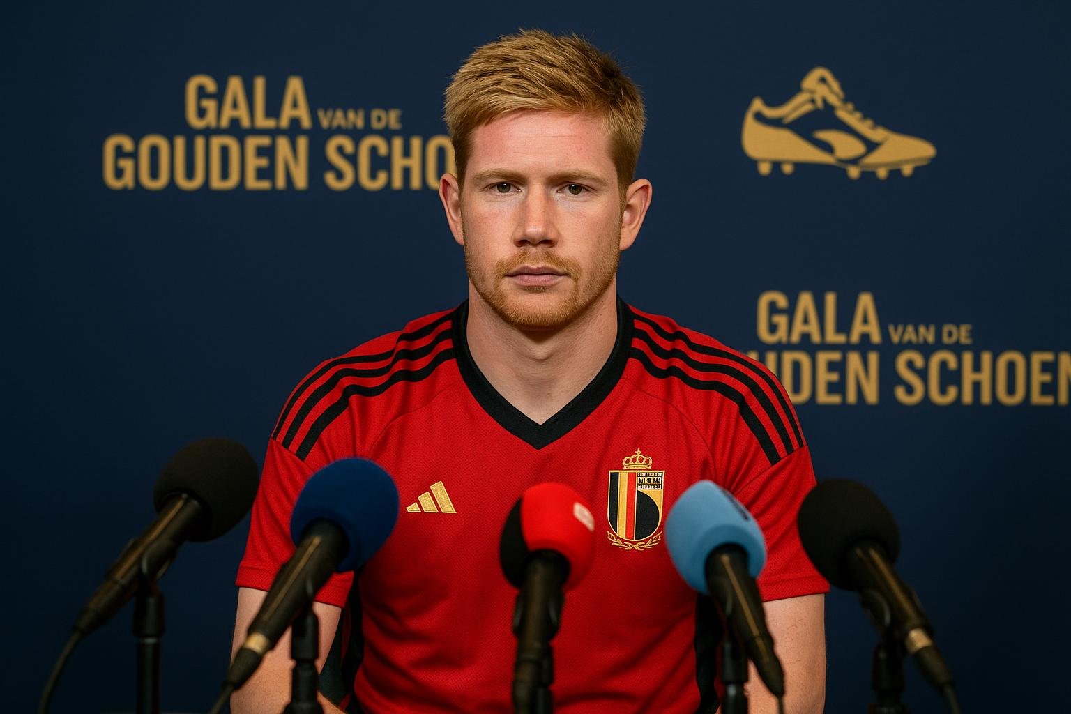 Kevin De Bruyne tijdens het Gala van de Gouden Schoen waar hij werd opgenomen in de Hall of Fame