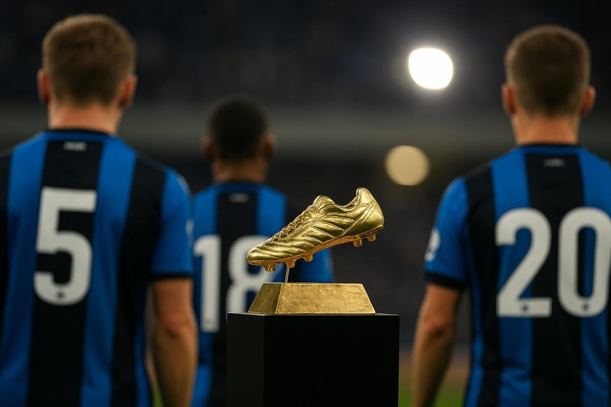 Sfeerbeeld rond de uitreiking van de Gouden Schoen met focus op de trofee