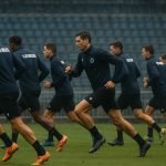 Zware looptraining tijdens een sessie van Club Brugge