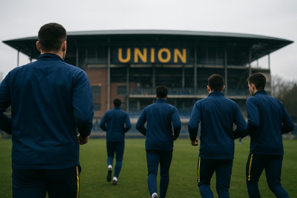union-zet-door-op-zeneli-volgende-stap-richting-dudenpark Sfeerbeeld van Union SG in en rond het Dudenpark tijdens de wintermercato