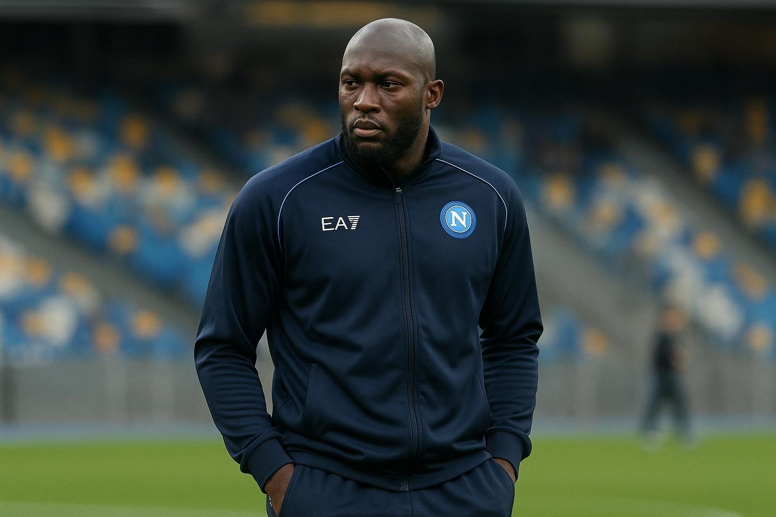 Romelu Lukaku in een trainingscontext bij Napoli, zonder herkenbare gezichten