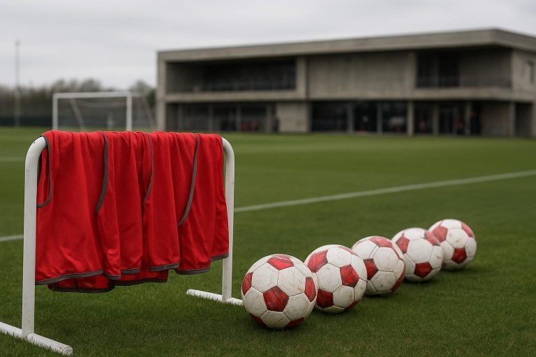 Sfeerbeeld van een training bij Standard tijdens de wintermercato, zonder herkenbare gezichten