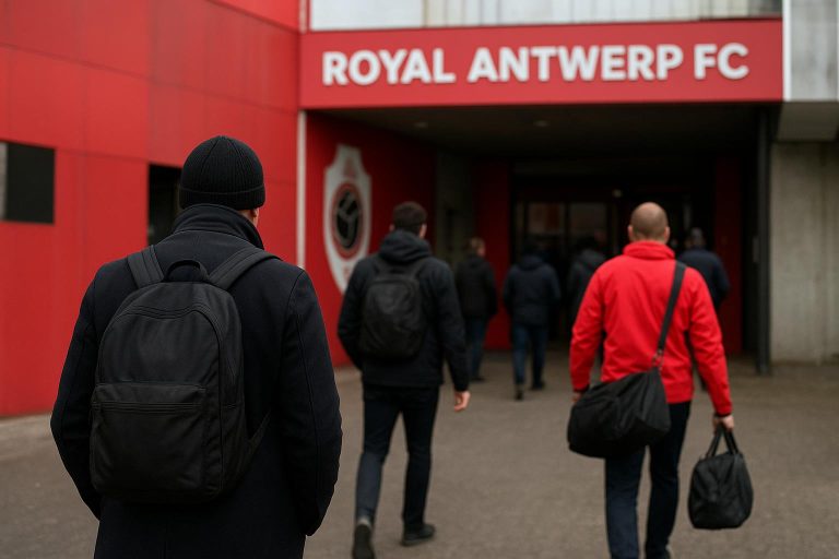 Sfeerbeeld aan de Bosuil bij Royal Antwerp FC tijdens de wintermercato