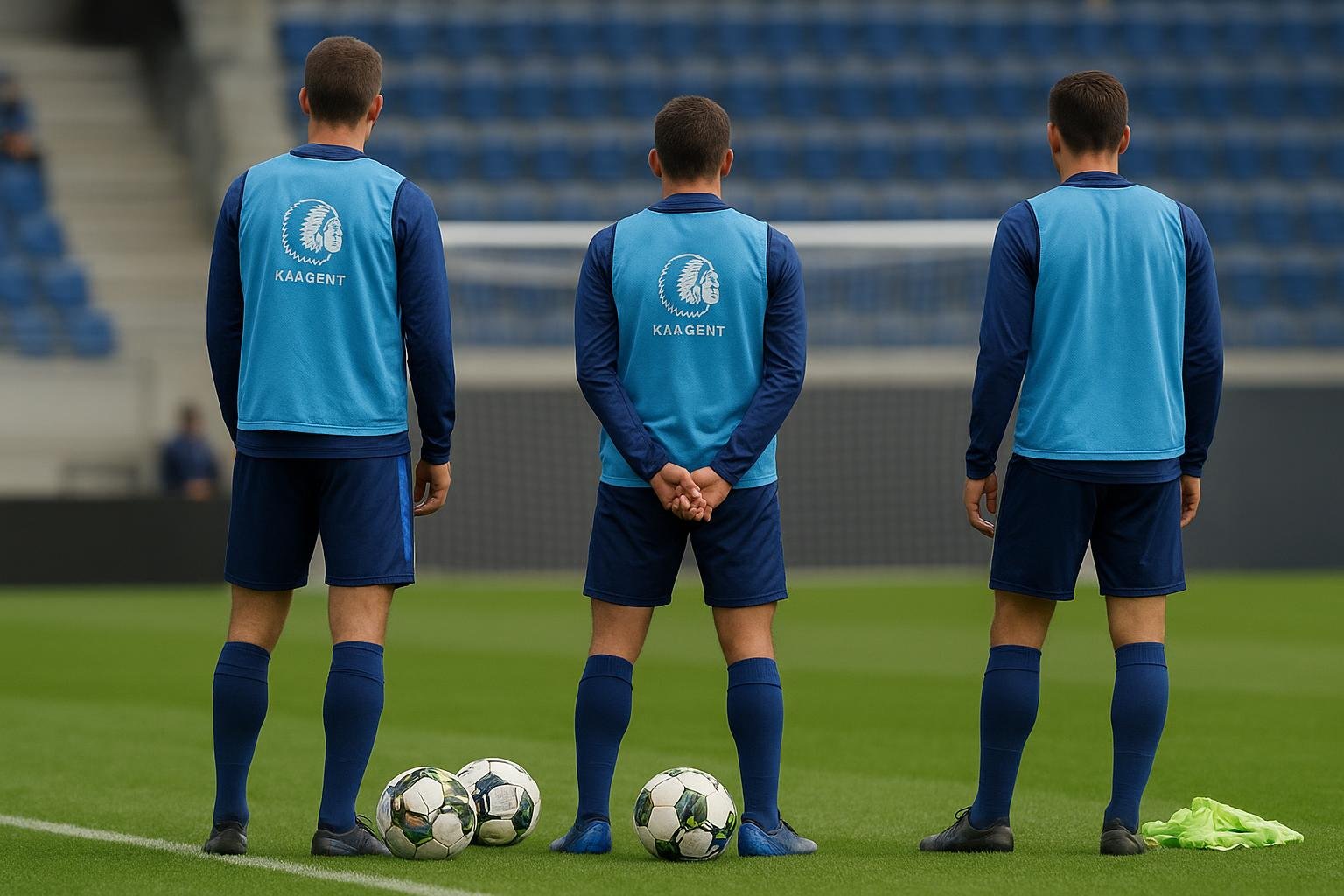 Spelers van KAA Gent op training in aanloop naar een winterse versterking