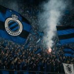 Vierende aanhang van Club Brugge tijdens een wedstrijd