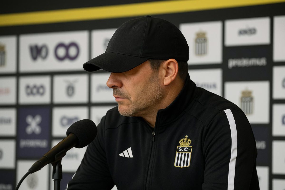 Hans Cornelis langs de zijlijn bij Sporting Charleroi in aanloop naar de Croky Cup