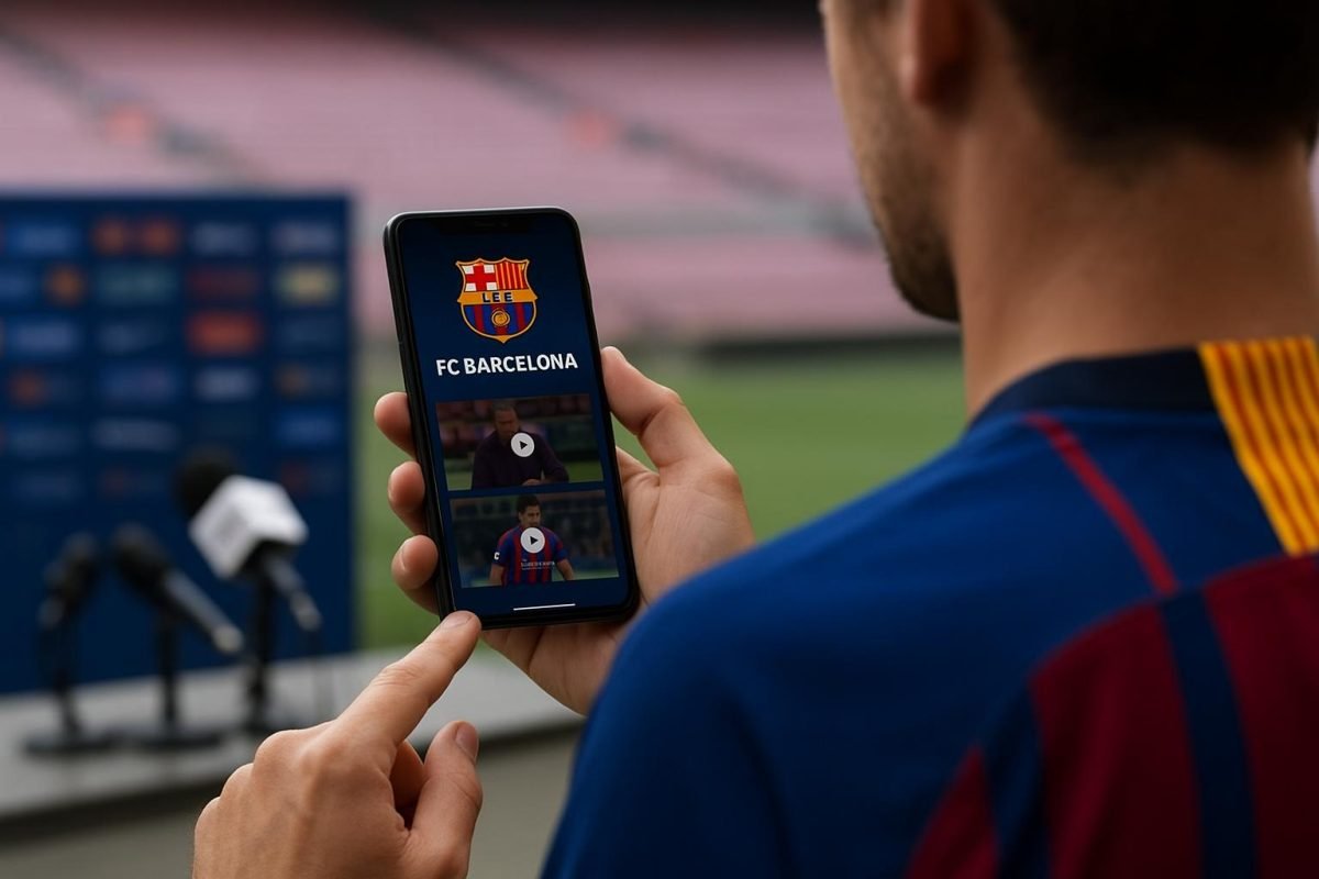 Neutrale sfeerfoto rond FC Barcelona-communicatie na het verwijderen van berichten over João Cancelo
