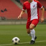 Souffian El Karouani in actie als linksback bij FC Utrecht tijdens een wedstrijd