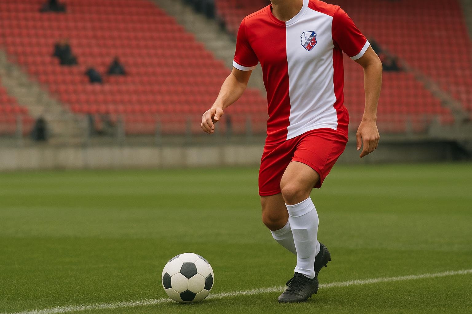 Souffian El Karouani in actie als linksback bij FC Utrecht tijdens een wedstrijd