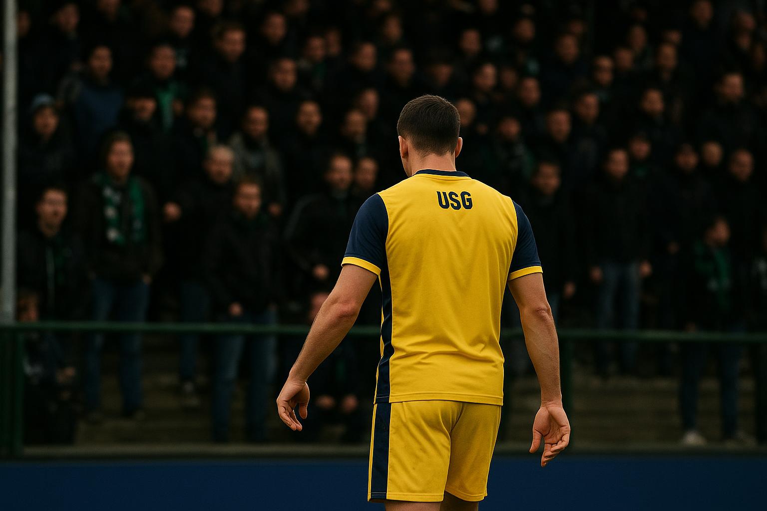 Christian Burgess van Union SG na een wedstrijd, met aandacht voor de gespannen sfeer met supporters