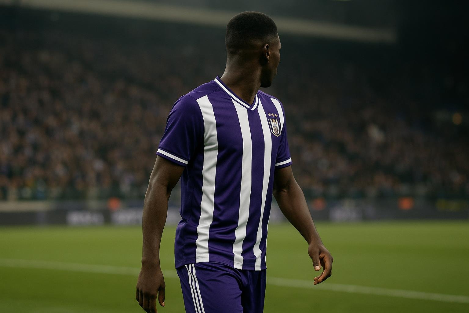 Wedstrijdbeeld van Moussa N'Diaye in het shirt van Anderlecht