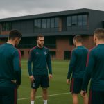 Trainingsbeeld bij Ajax met spelers op de achtergrond, in de context van transfergeruchten rond Mika Godts.
