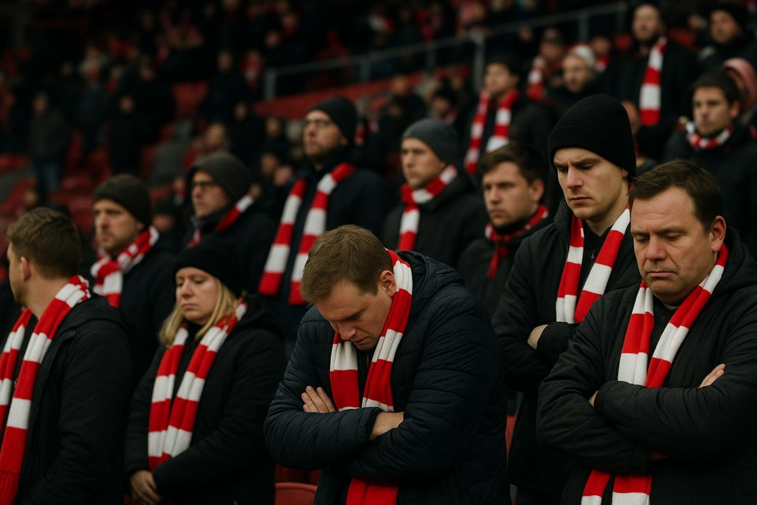 Uitsupporters van Ajax in het uitvak van het AFAS Stadion tijdens AZ tegen Ajax