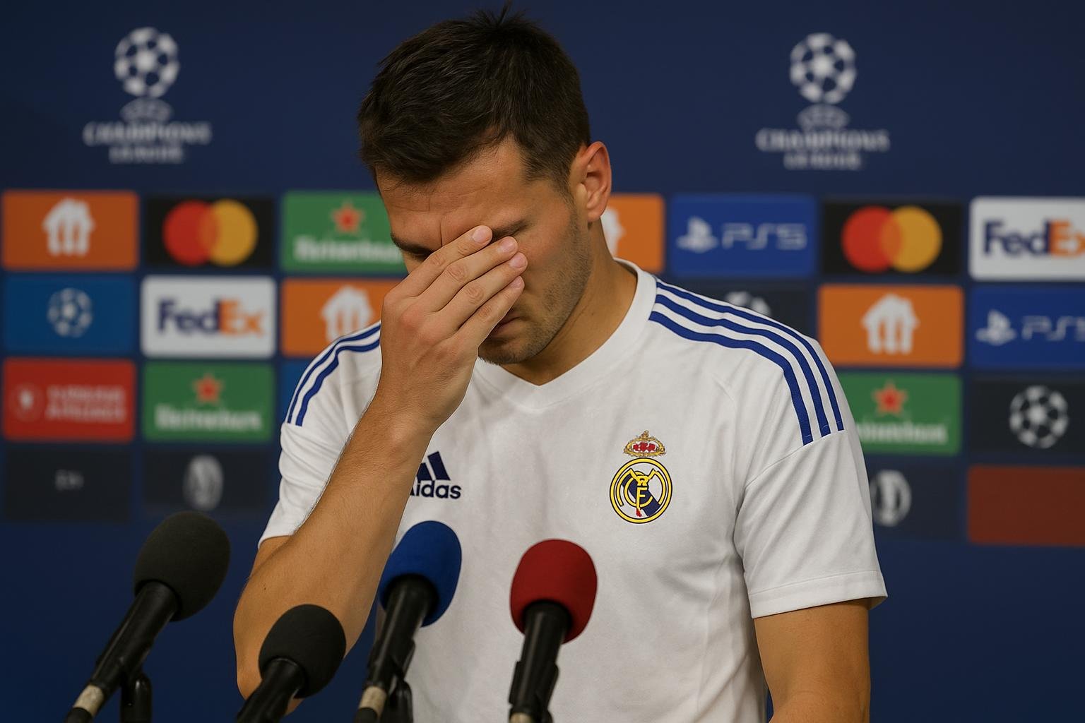 Álvaro Arbeloa reageert teleurgesteld na de bekeruitschakeling van Real Madrid
