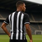 Parfait Guiagon van Sporting Charleroi viert na een doelpunt in wedstrijdcontext.