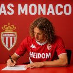 Wout Faes tijdens zijn officiële voorstelling bij AS Monaco
