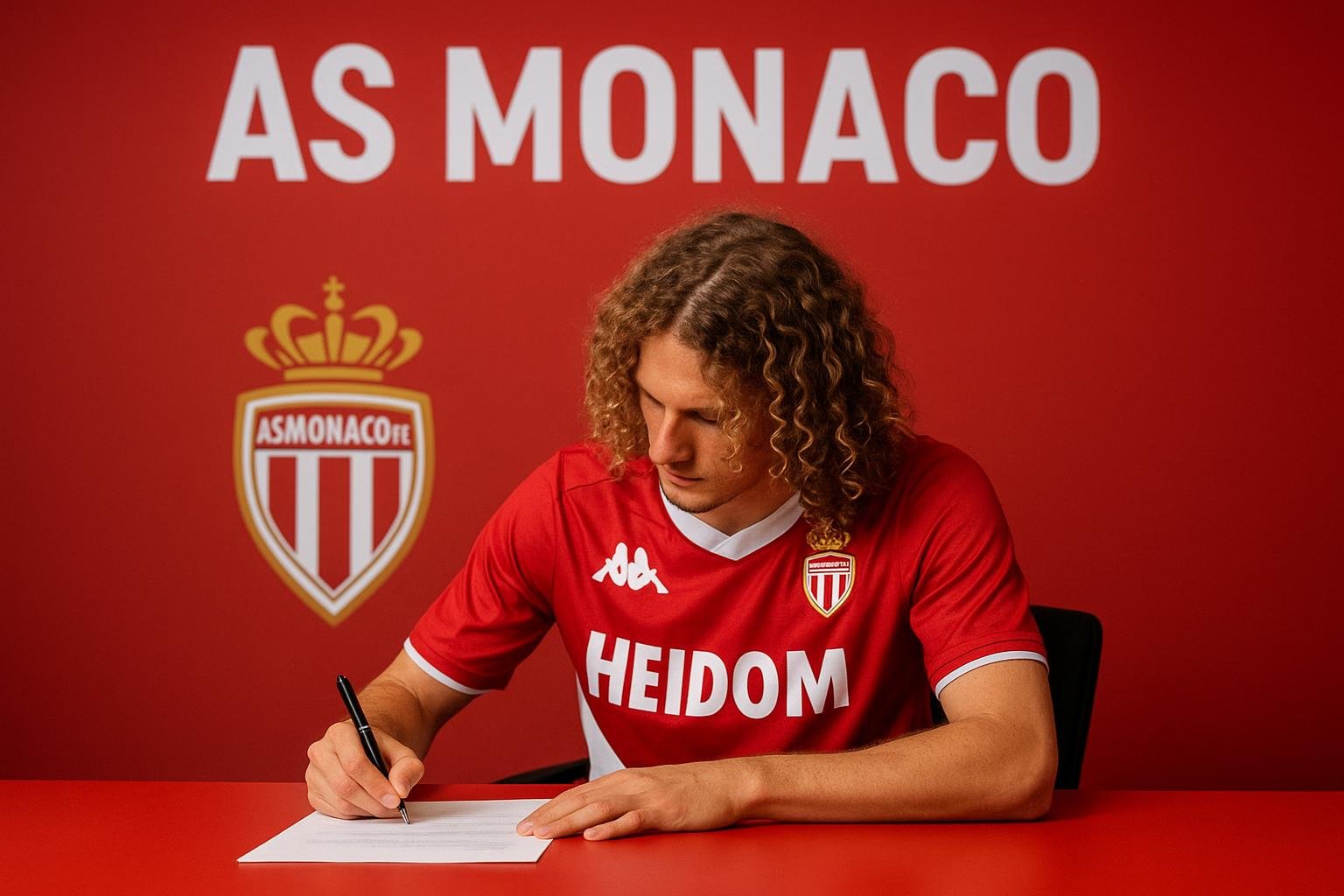 Wout Faes tijdens zijn officiële voorstelling bij AS Monaco