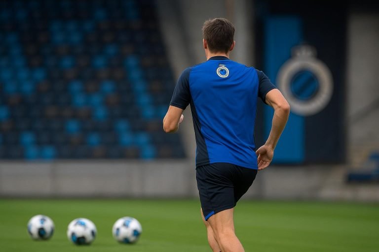 Sfeershot rond Club Brugge in transfercontext, met focus op trainingsomgeving