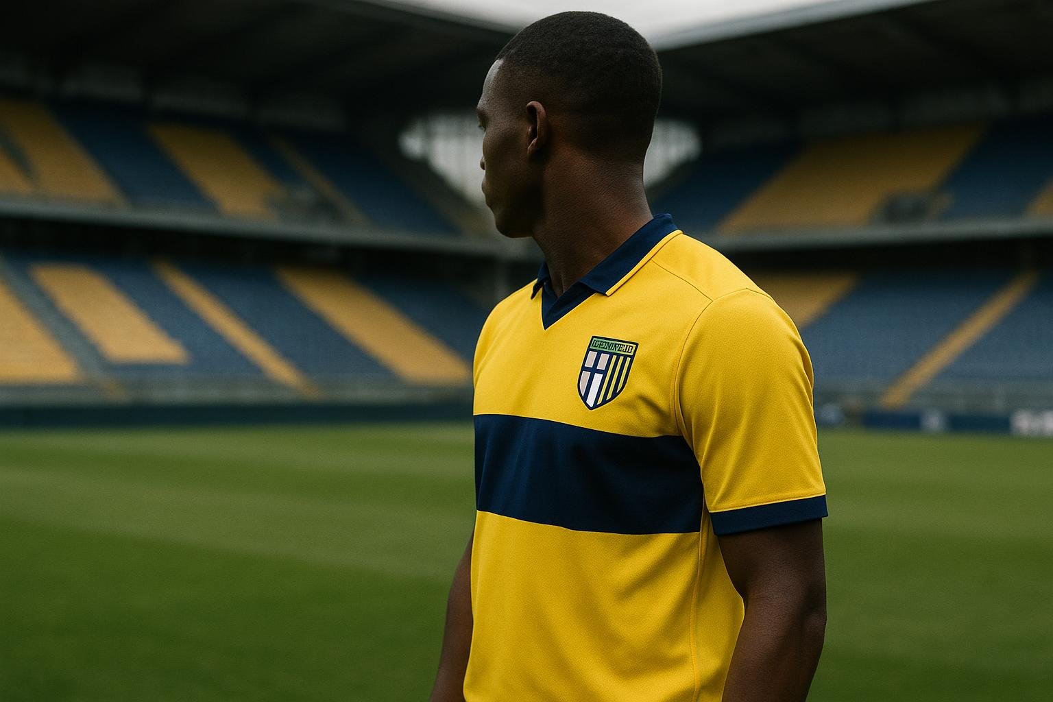 Mandela Keita in actie in het shirt van Parma