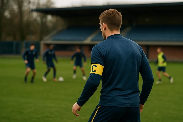 Christian Burgess van Union SG tijdens een training, gezien vanop afstand zonder herkenbare gezichten.
