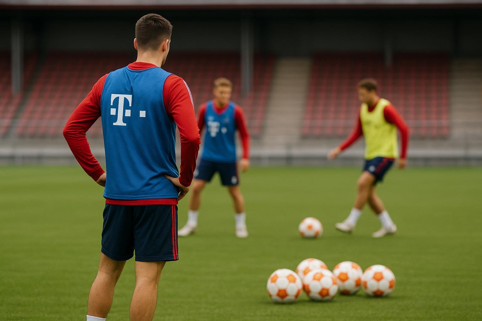 Een trainingsmoment bij Bayern München in aanloop naar de wedstrijd tegen RB Leipzig