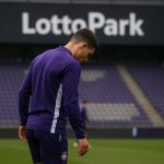 Luis Vazquez van RSC Anderlecht tijdens een trainingsmoment in en rond het Lotto Park