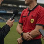 Jonathan Lardot geeft uitleg over een discutabele fase met scheidsrechterlijke beslissing in de Croky Cup