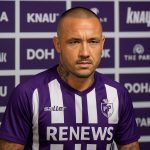 Radja Nainggolan tijdens zijn persvoorstelling bij Patro Eisden in Maasmechelen