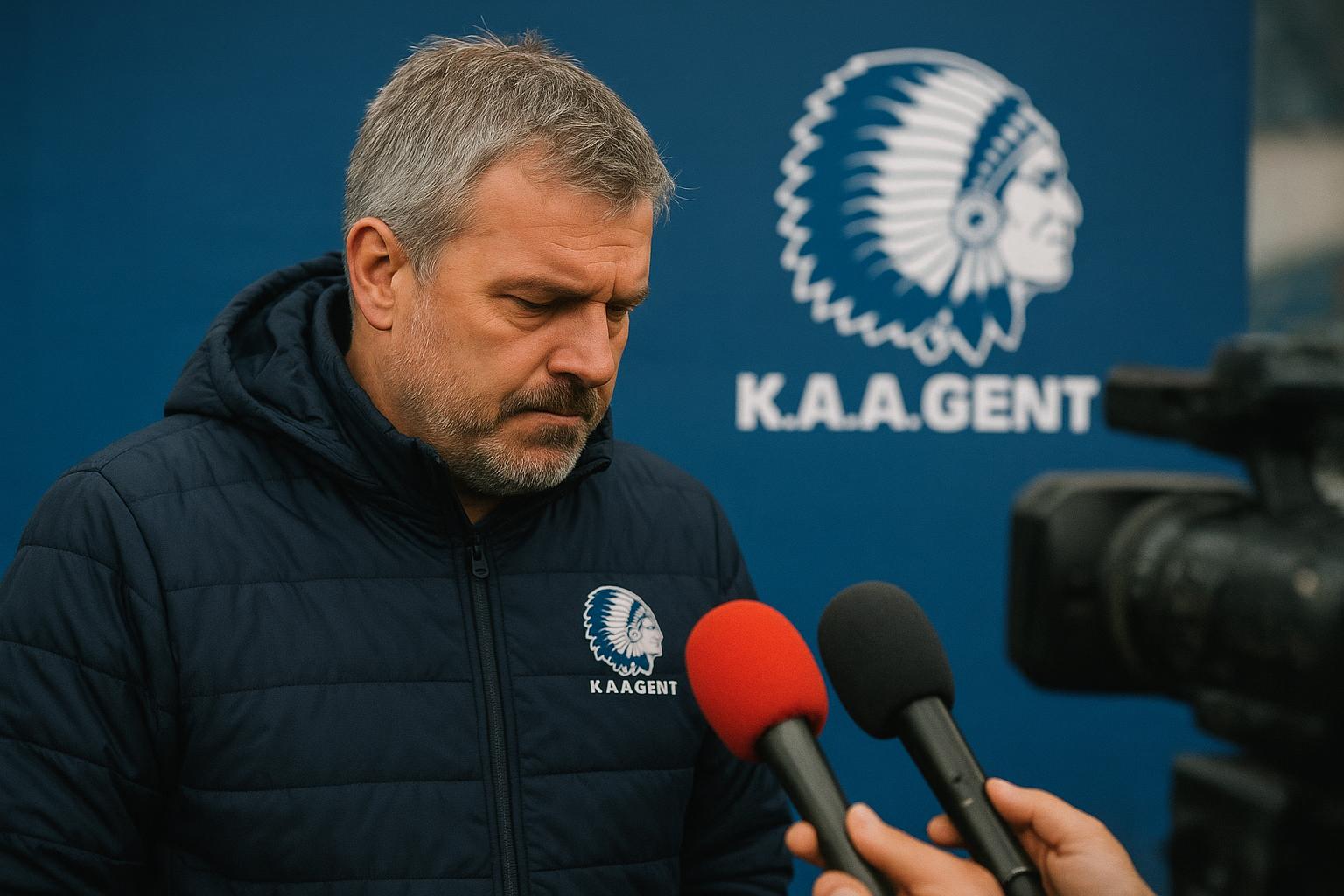 Rik De Mil tijdens een wedstrijd van KAA Gent langs de zijlijn
