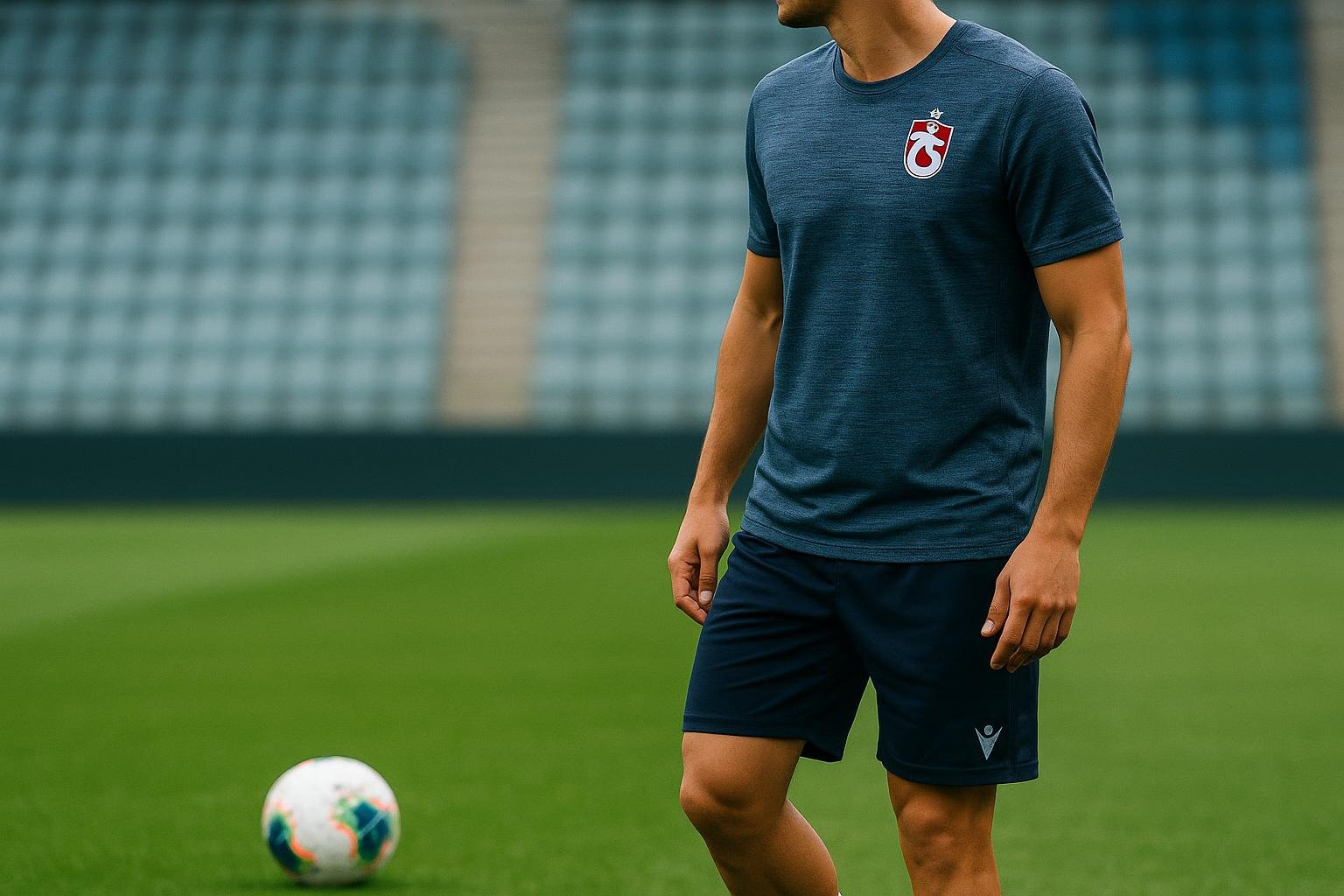 Een aanvaller in Trabzonspor-trainingskledij tijdens een oefensessie, in de context van transfergesprekken met Anderlecht.