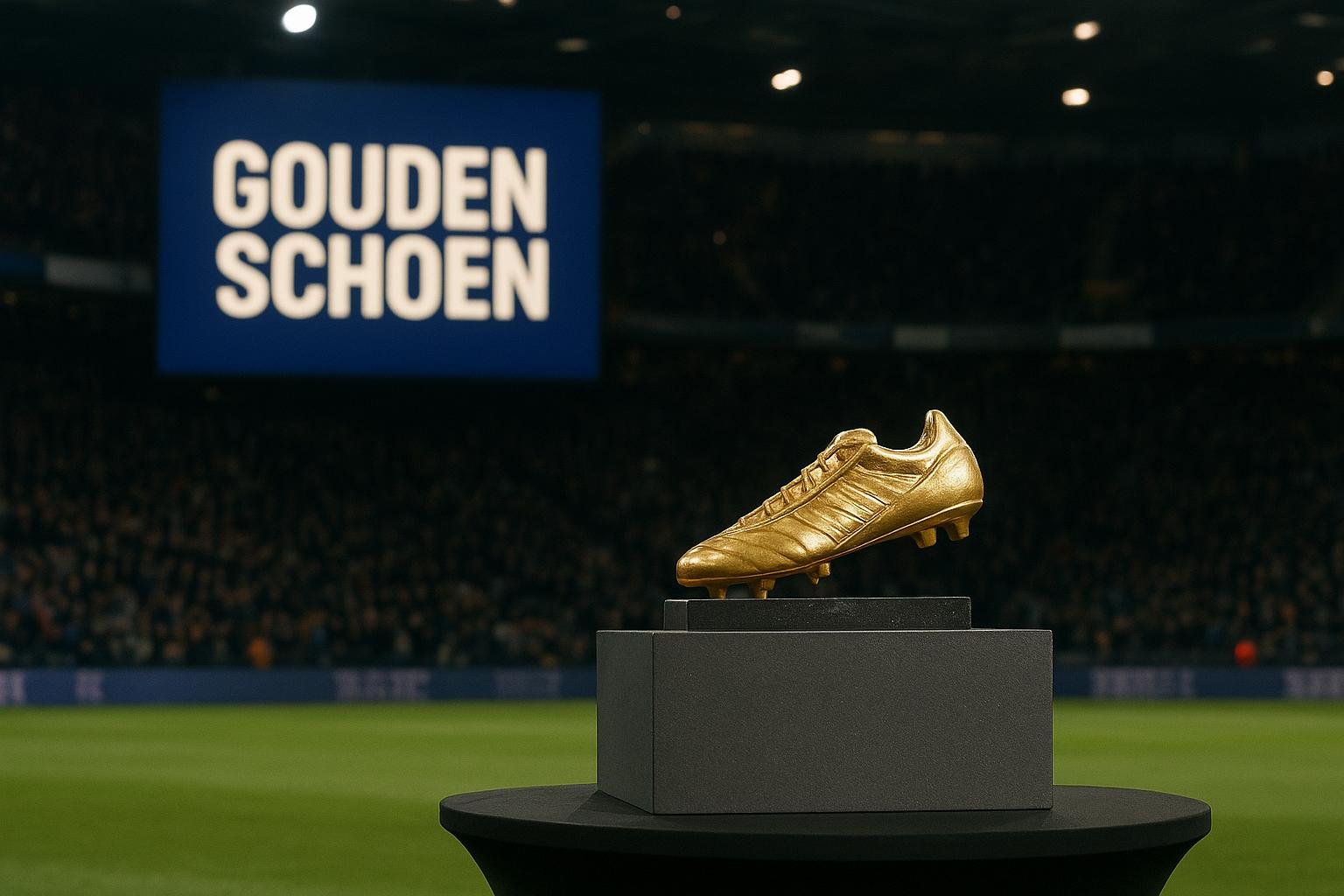 Sfeervol podium bij uitreiking van een voetbalprijs