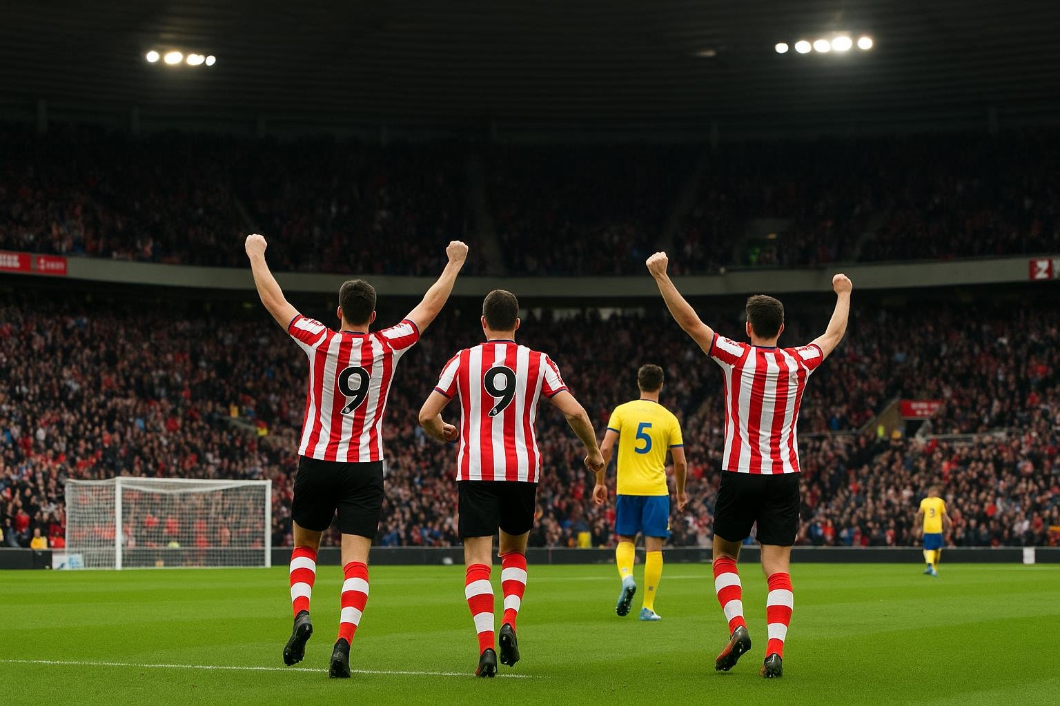 Sunderland viert een doelpunt in het Stadium of Light tegen Crystal Palace